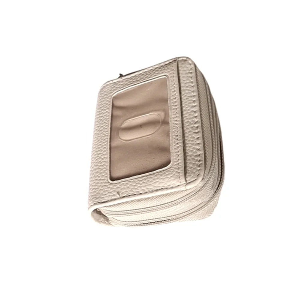 Buxton Cream High Quality Pebble Grain Faux Leather Wallet